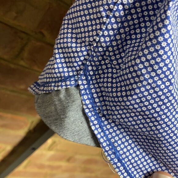 PD&C Blue Printed Slim Fit S/S  Button Down - Picture 8 of 8